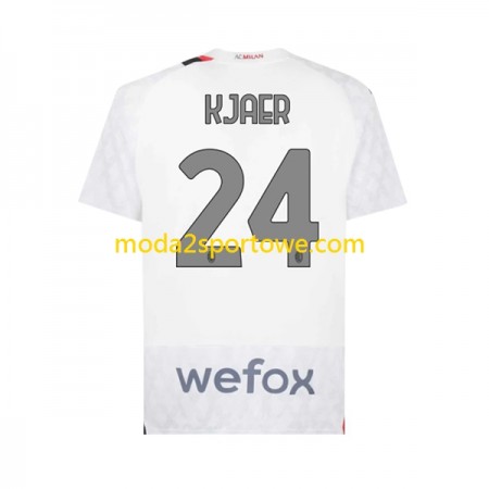 Koszulka AC Milan Simon Kjaer 24 Wyjazdowe Stroje Piłkarskie 2023/24 Krótki Rękaw